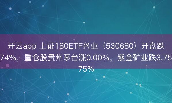開云app 上證180ETF興業(yè)（530680）開盤跌0.74%，重倉(cāng)股貴州茅臺(tái)漲0.00%，紫金礦業(yè)跌3.75%